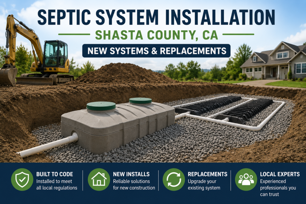 Redding, CA Septic System Installation Shasta County
