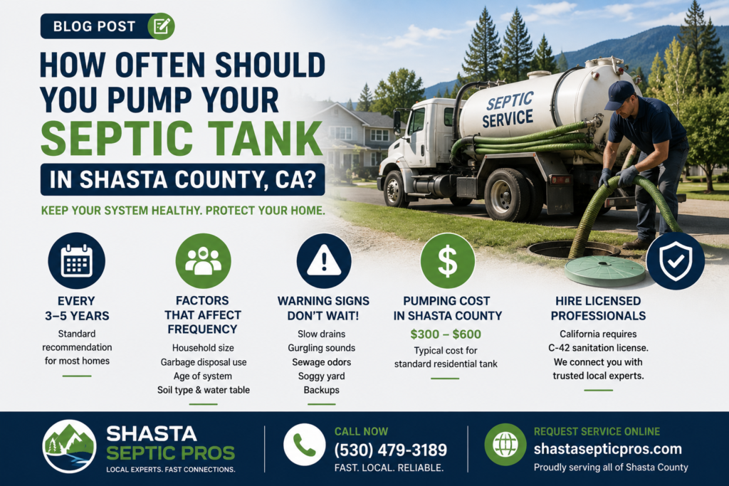 Septic Tank Pumping Shasta County CA — How Often & What It Costs